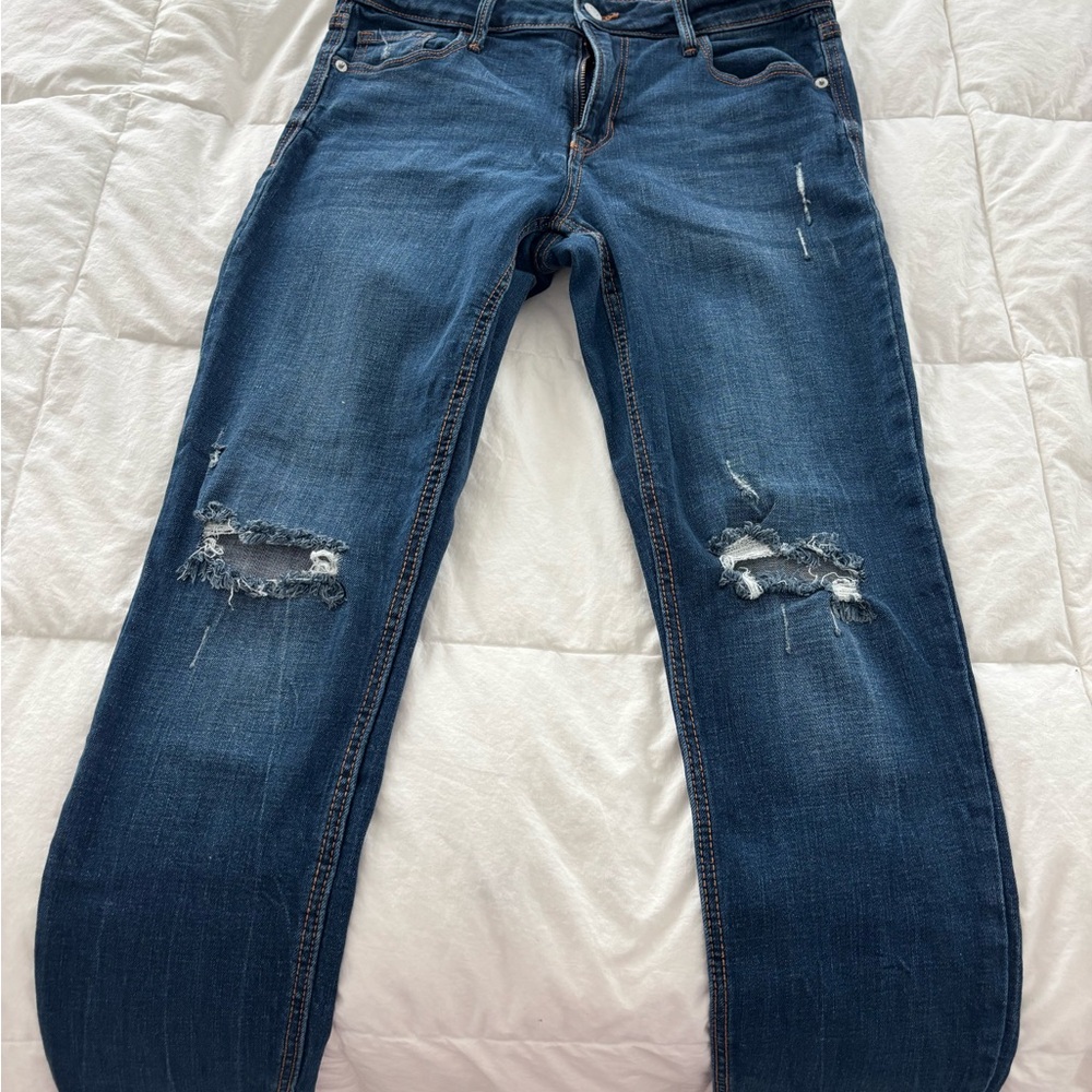 Old Navy High Rise Blue Jeans Distressed